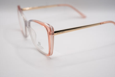 Armação ANA VIEL em Acetato com Hastes Metal Dourada - Cor Rose
