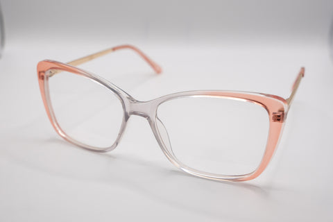 Armação ANA VIEL em Acetato com Hastes Metal Dourada - Cor Rose