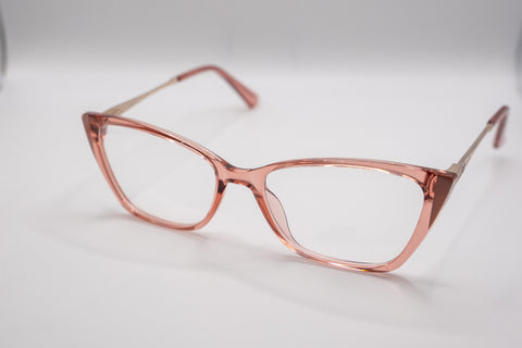 Armação ANA VIEL em Acetato com Hastes Metal Dourada - Cor Rosa