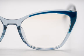 Armação ANA VIEL - Acetato - Clip-On - Cor Azul Petróleo